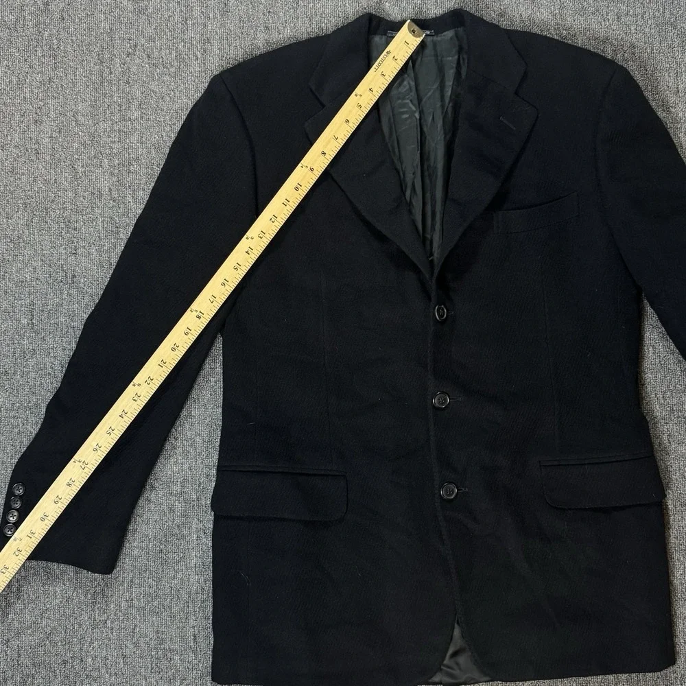 Ermenegildo Zegna Men Pure Cashmere Solid Black Blazer‎ Missing Size Tag Vintage